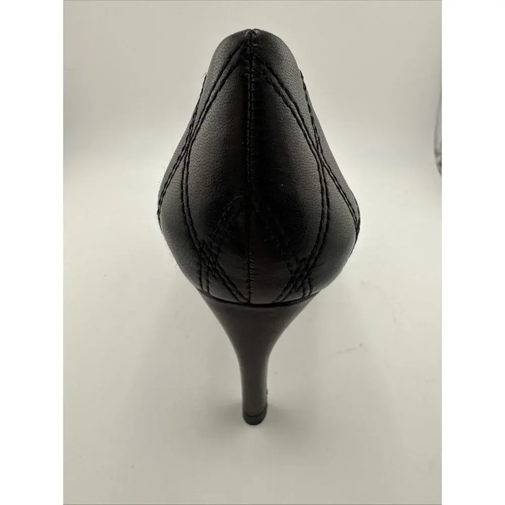 DKNY Womens Evie Black Quilted Leather Pointed Toe Classic Pumps Size 6.5 US NWB